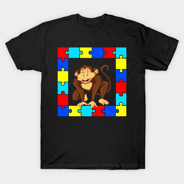 Autism Day monkey T-Shirt by teespra